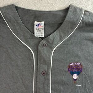 Vintage Logo Athletic Arizona Diamondbacks Baseball Jersey Men XL Gray Black Y2K